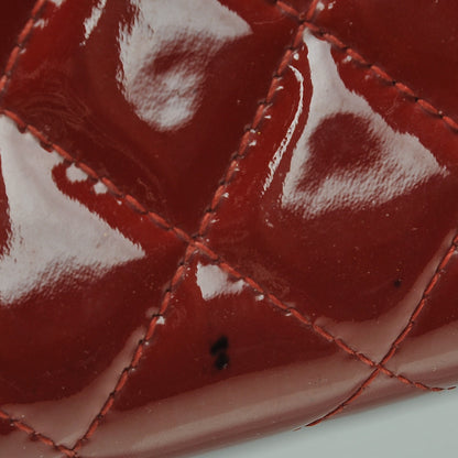 Chanel Patent Calfskin Quilted Large Brilliant Flap Wallet Dark Red 11 of 15