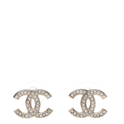 Chanel Crystal CC Earrings Gold 1 of 5