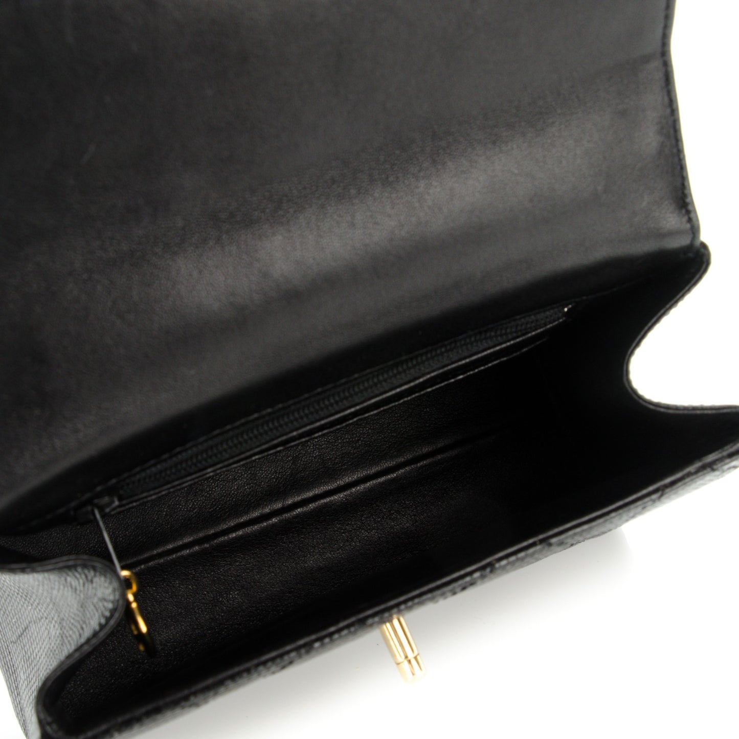 Lizard Quilted Mini Flap Evening Bag Black