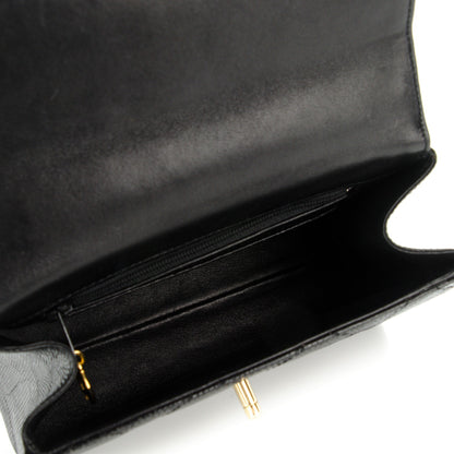 Chanel Lizard Quilted Mini Flap Evening Bag Black 5 of 9