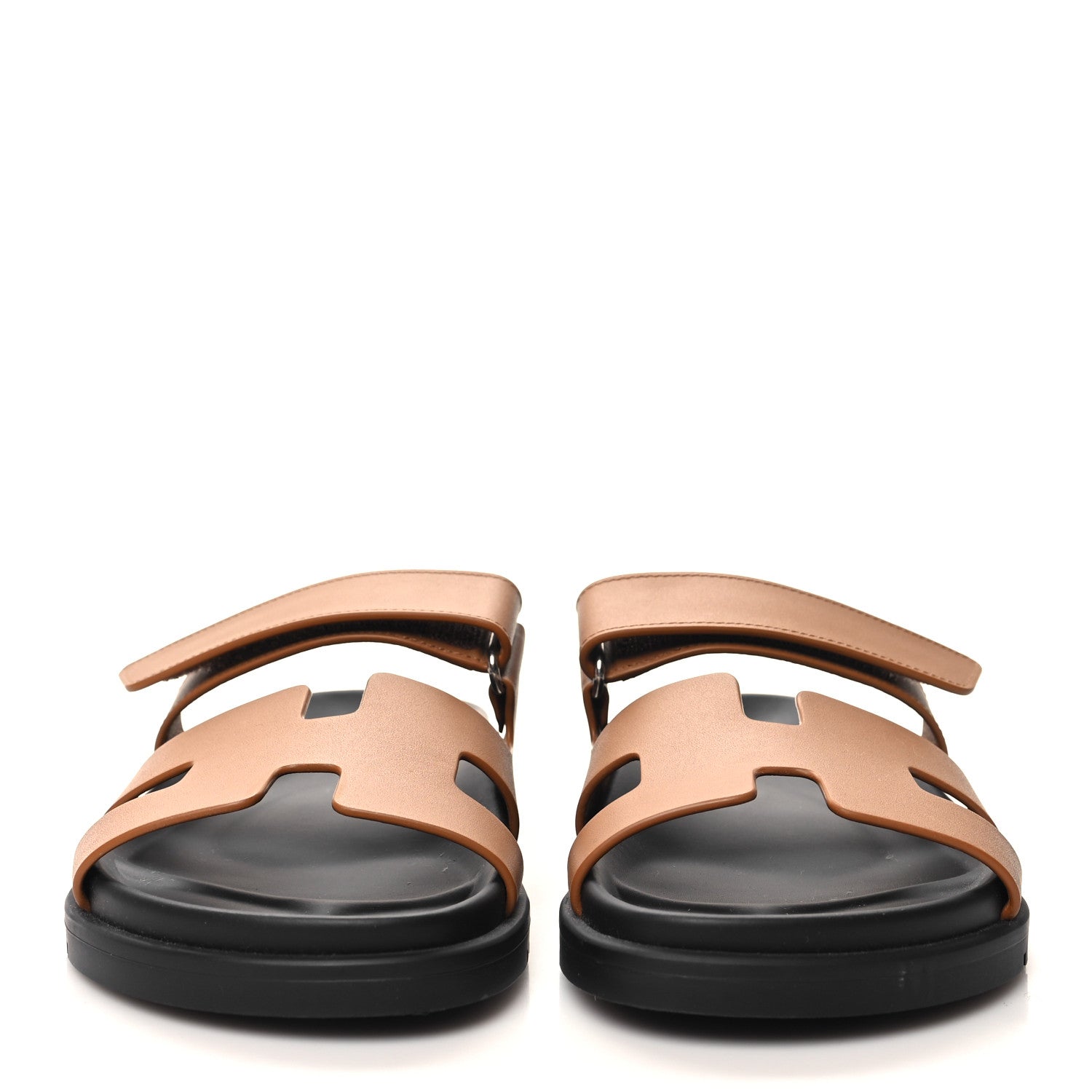 Hermes Calfskin Womens Chypre Sandals 37 Gold 2 of 10