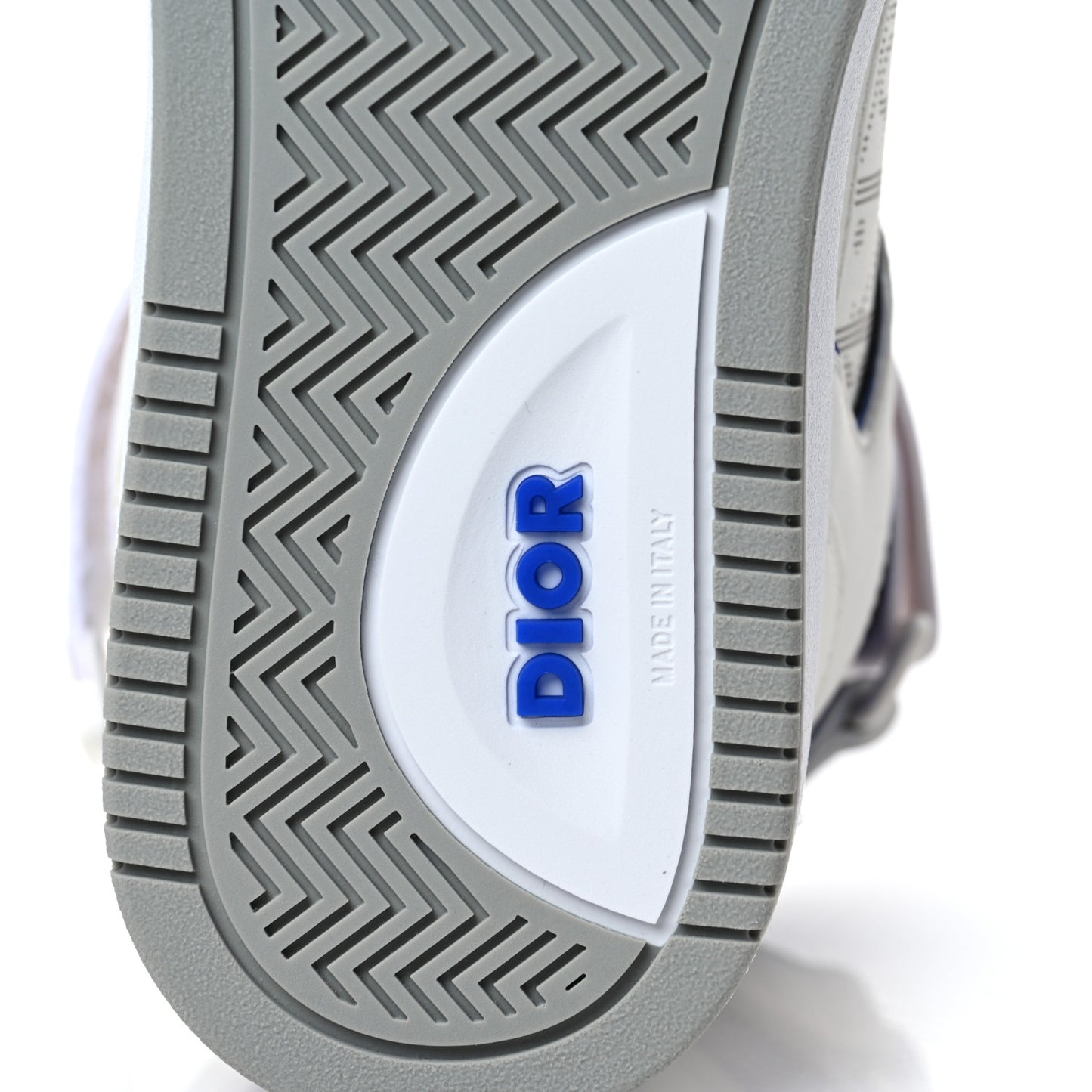 Smooth Calfskin Oblique Galaxy Perforated Mens B27 Mid Top Sneakers 41 White Blue