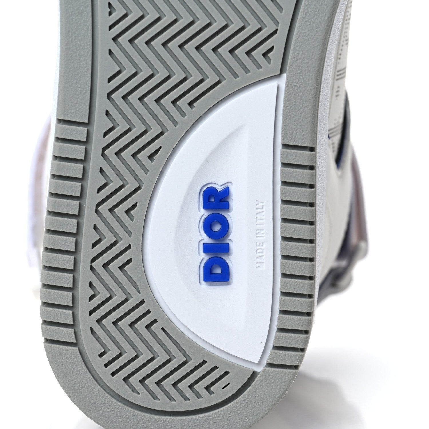 Christian Dior Smooth Calfskin Oblique Galaxy Perforated Mens B27 Mid Top Sneakers 41 White Blue 7 of 10