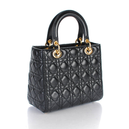 Christian Dior Lambskin Cannage Medium Lady Dior Black 3 of 7