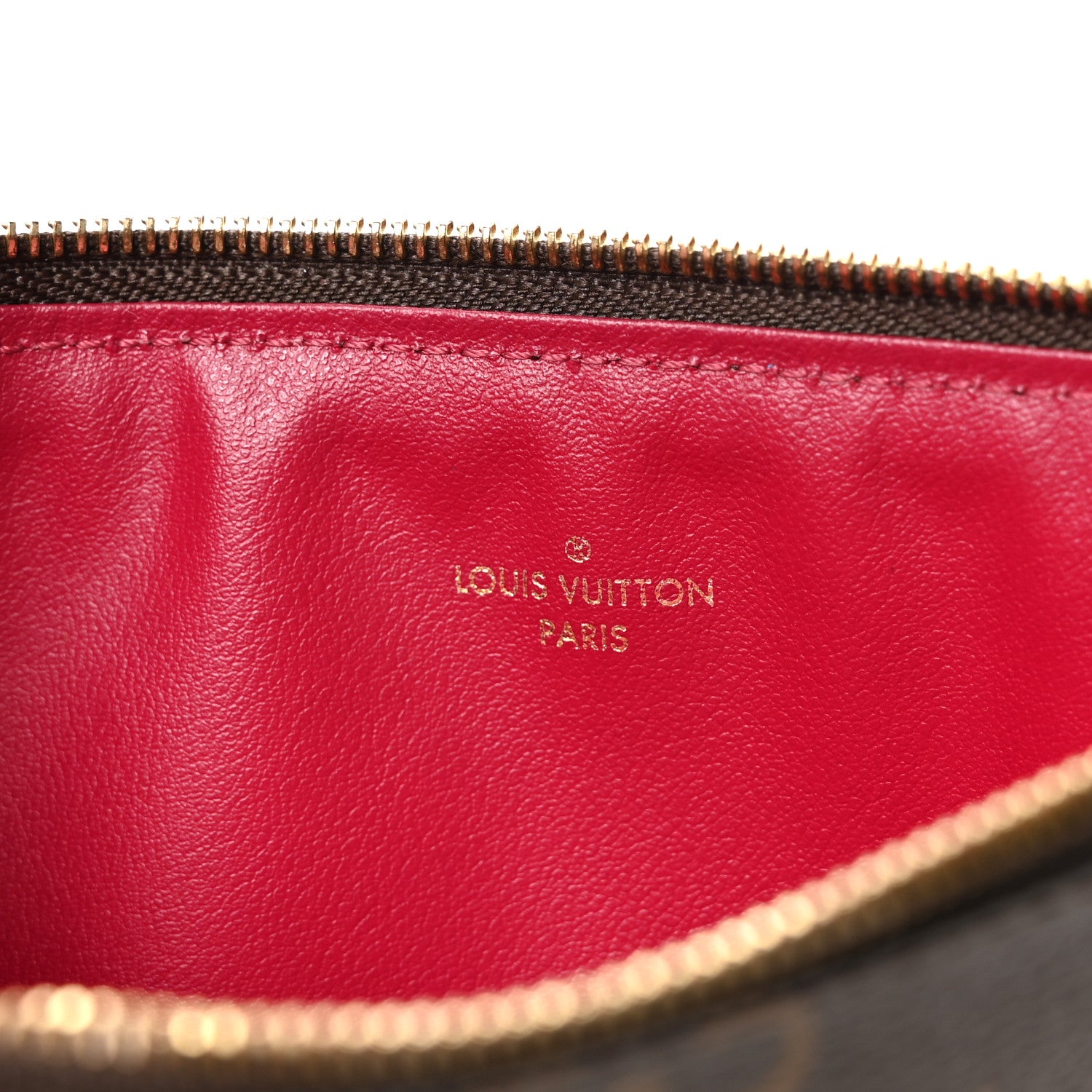 Louis Vuitton Monogram Felicie Chain Wallet Zippered Insert Fuchsia 6 of 6