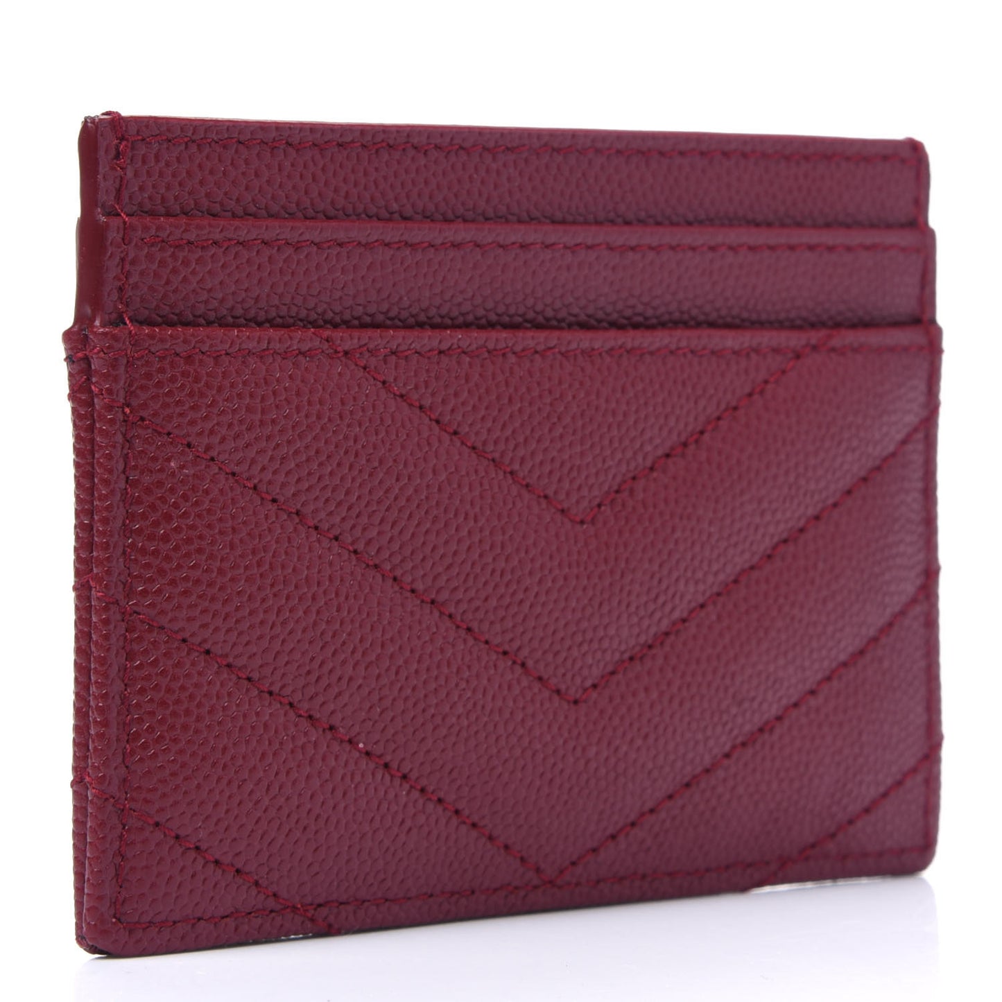 Grain De Poudre Matelasse Chevron Monogram Credit Card Case Opyum Red