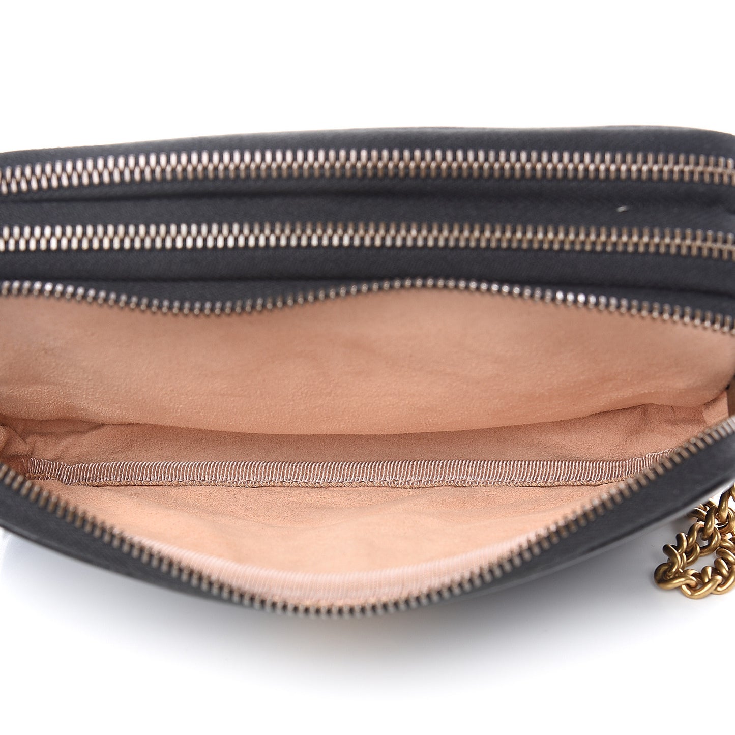 Calfskin Matelasse Mini GG Marmont Chain Crossbody Bag Black