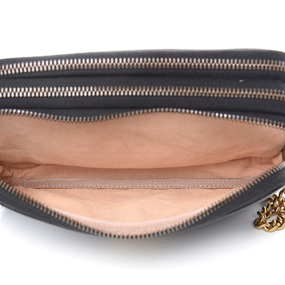 Gucci Calfskin Matelasse Mini GG Marmont Chain Crossbody Bag Black 5 of 10