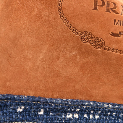 Prada Tweed Medium Shoulder Bag Blue 13 of 17