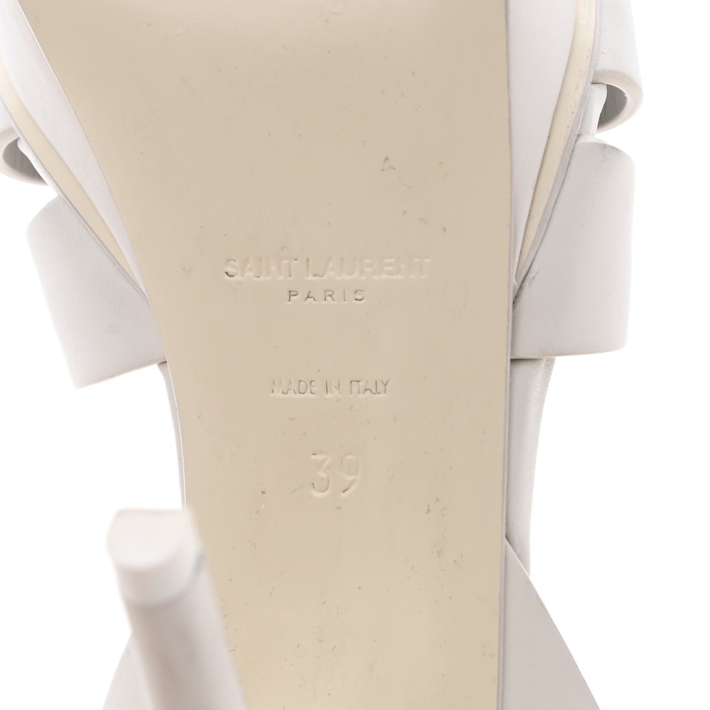 Calfskin Tribute 75 Platform Sandals 39 White