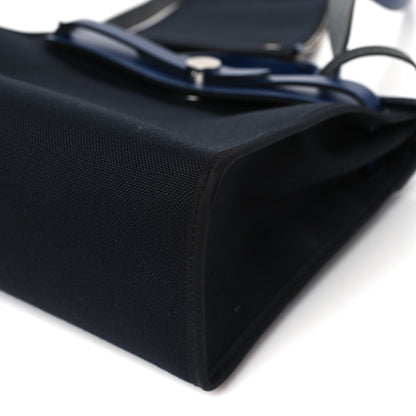 Hermes Military Toile Vache Hunter Herbag Zip 31 PM Black Bleu Saphir 9 of 11