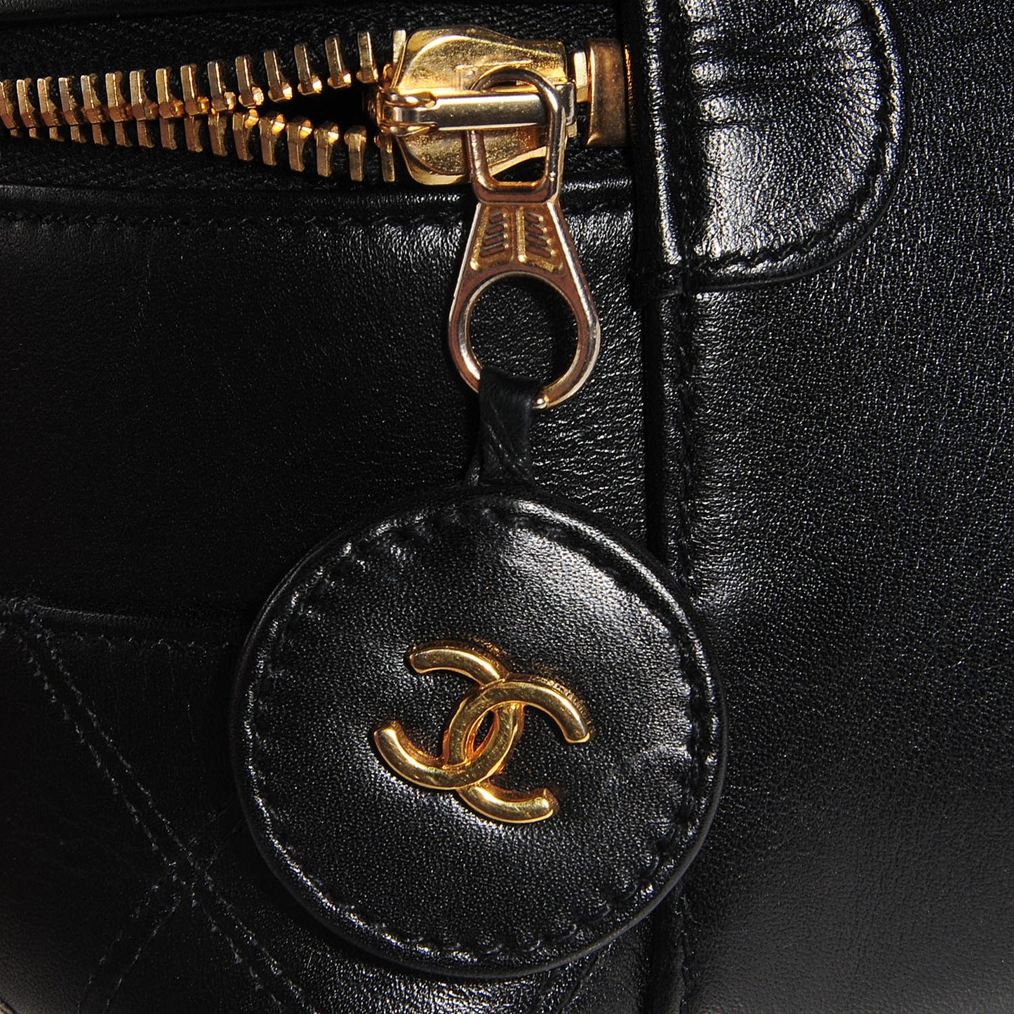 Calfskin Vanity Cosmetic Case Black