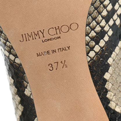 Jimmy Choo Calfskin Snake Print Rene 65 Pumps 37.5 Natural 6 of 7