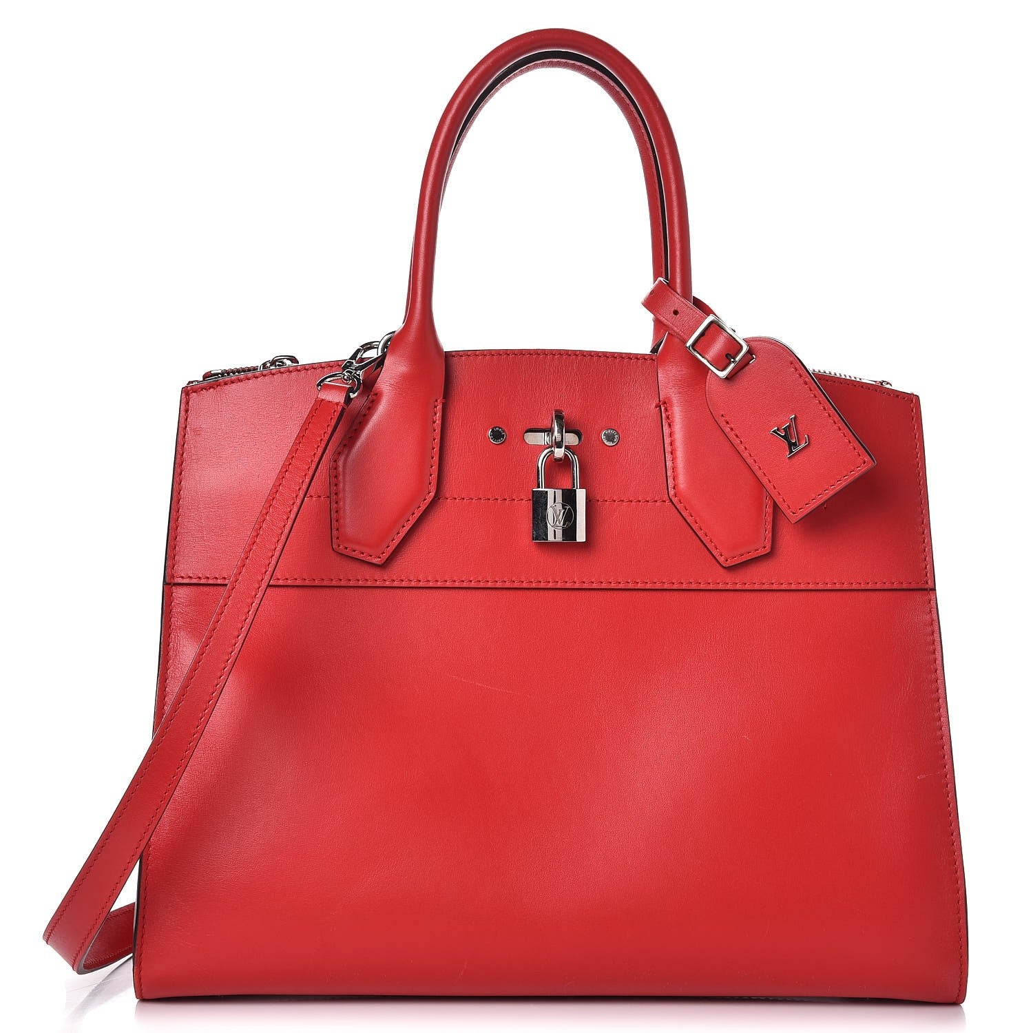 Louis Vuitton Veau Satin City Steamer MM Rubis 1 of 10