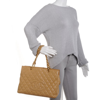 Chanel Caviar Quilted Grand Timeless Tote GTT Beige 2 of 8