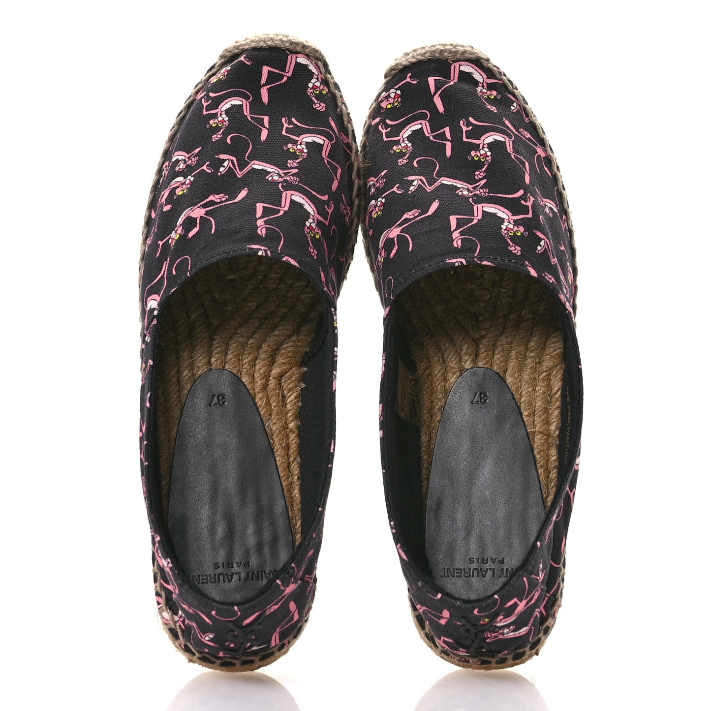 Canvas Pink Panther Espadrilles 37 Black Multicolor