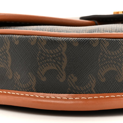 Celine Canvas Calfskin Triomphe Mini Besace Tan 10 of 10