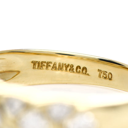 Tiffany 18K Yellow Gold Diamond Woven Band Ring 53 6.5 5 of 6