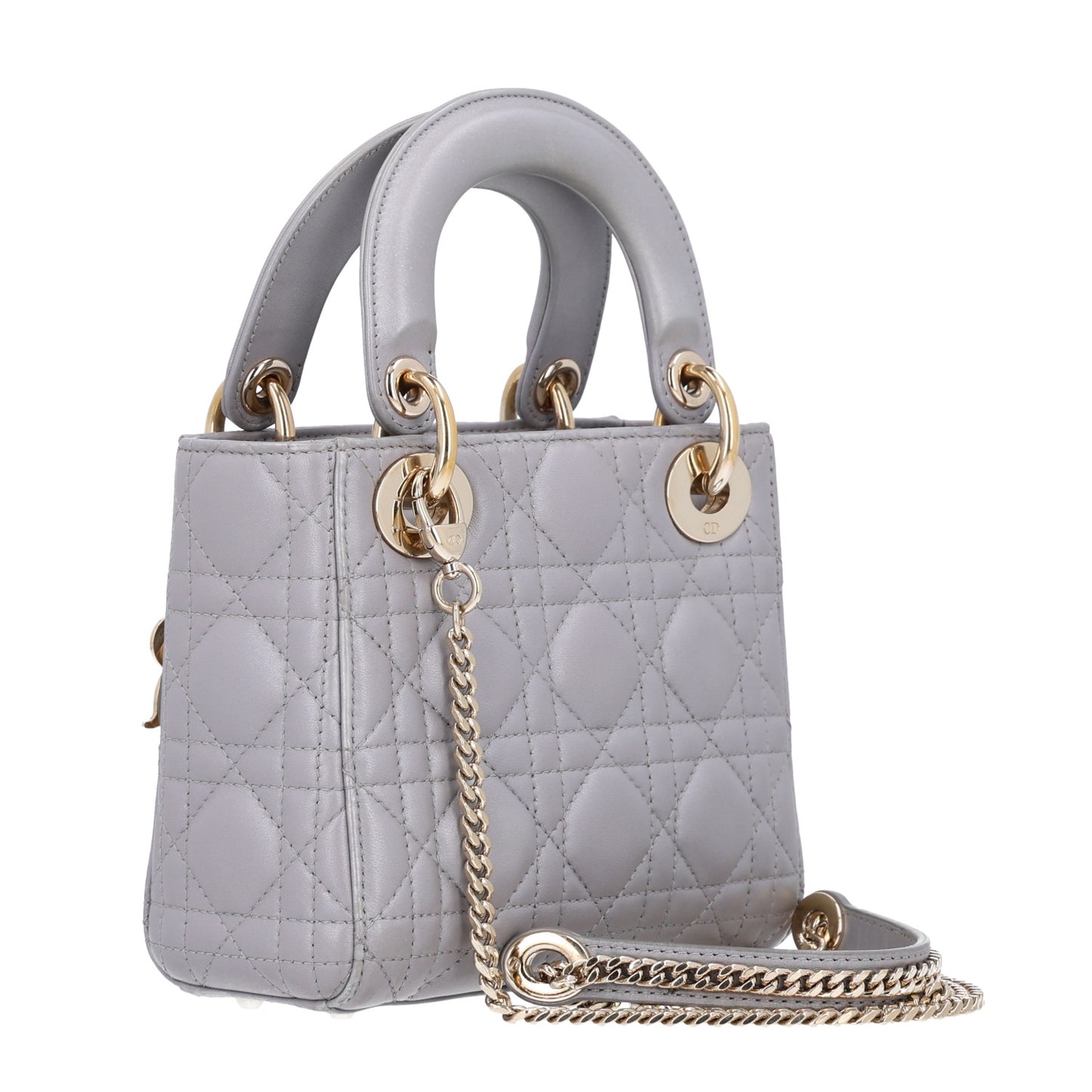 Lambskin Cannage Mini Lady Dior Grey