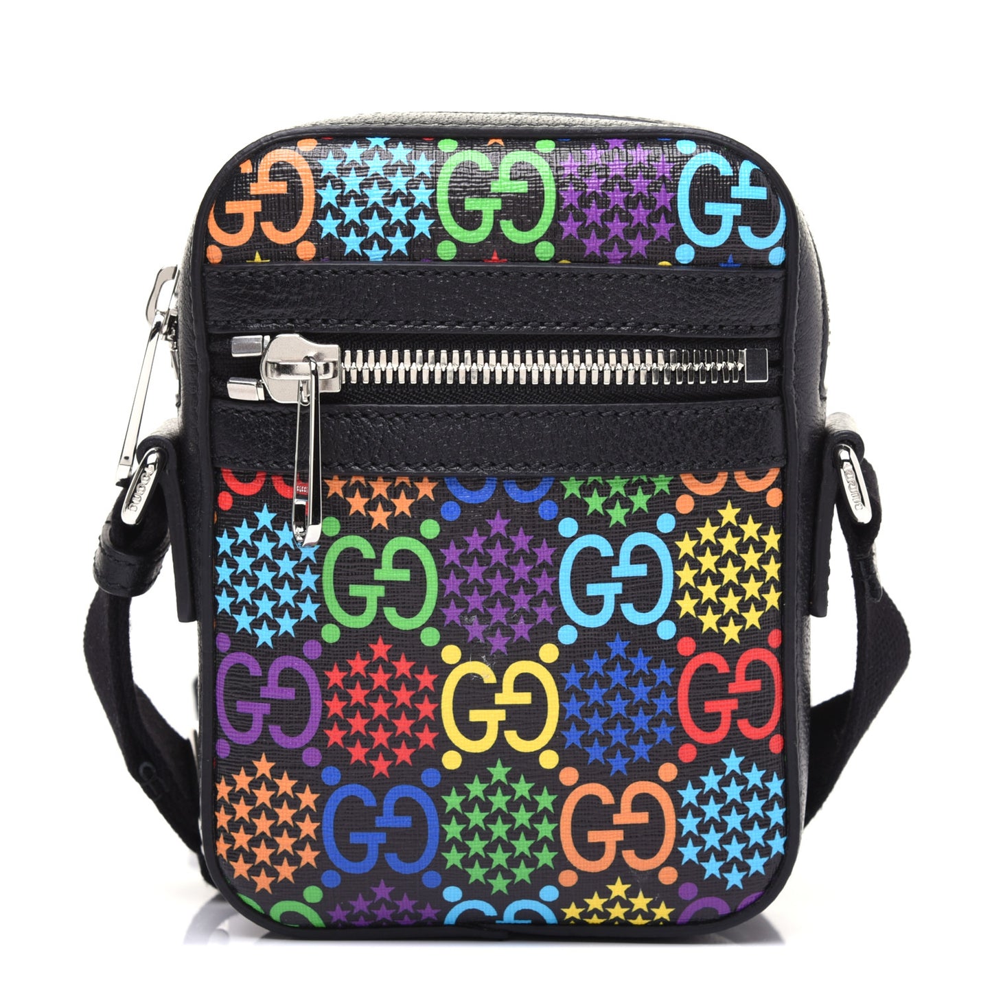 GG Supreme Monogram Psychedelic Messenger Bag Black