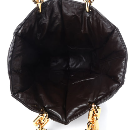 Bottega Veneta Calfskin Maxi Intrecciato Puffy Chain Tote Bag Fondente 5 of 9