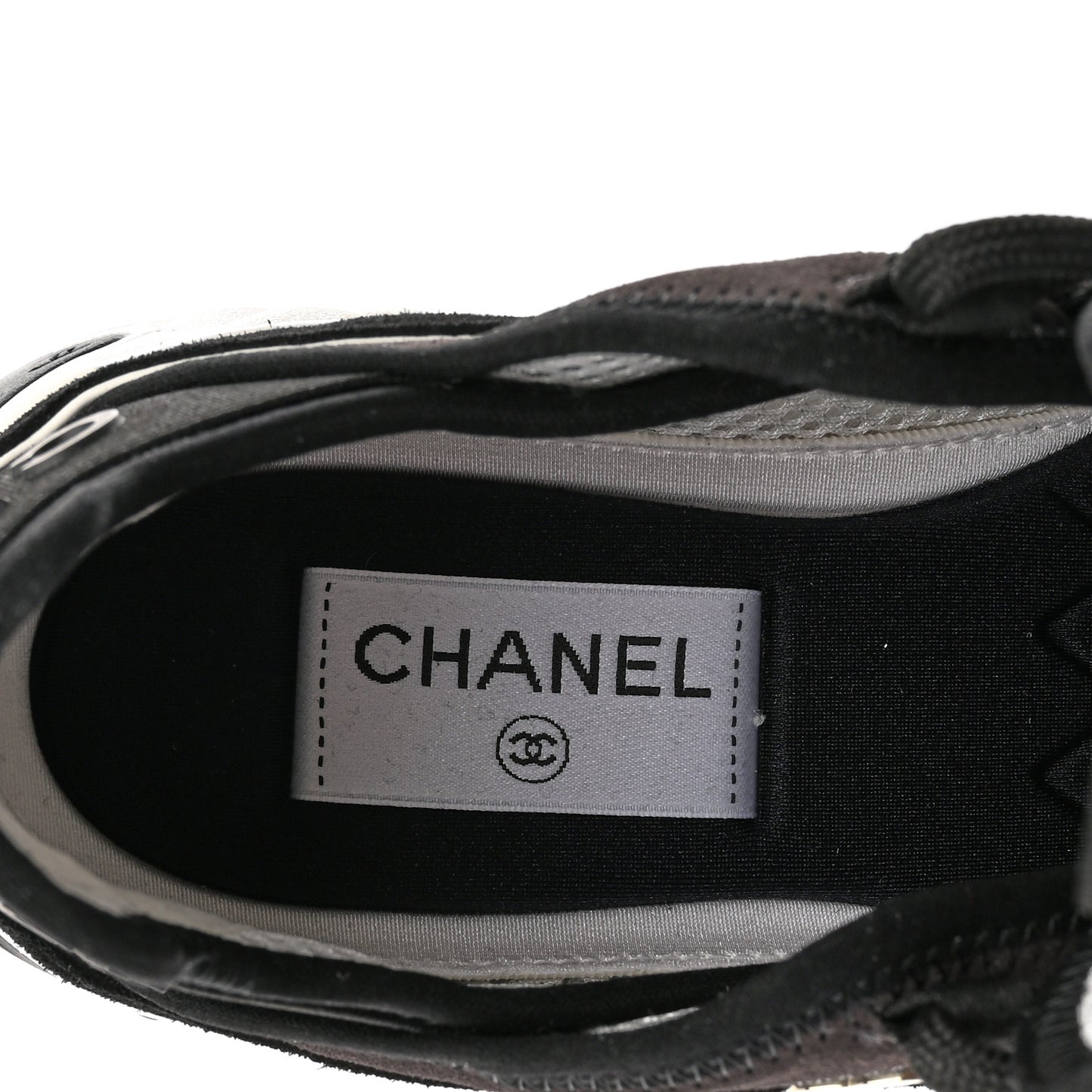 Velvet Calfskin Mixed Fibers CC Sneakers 37 Black