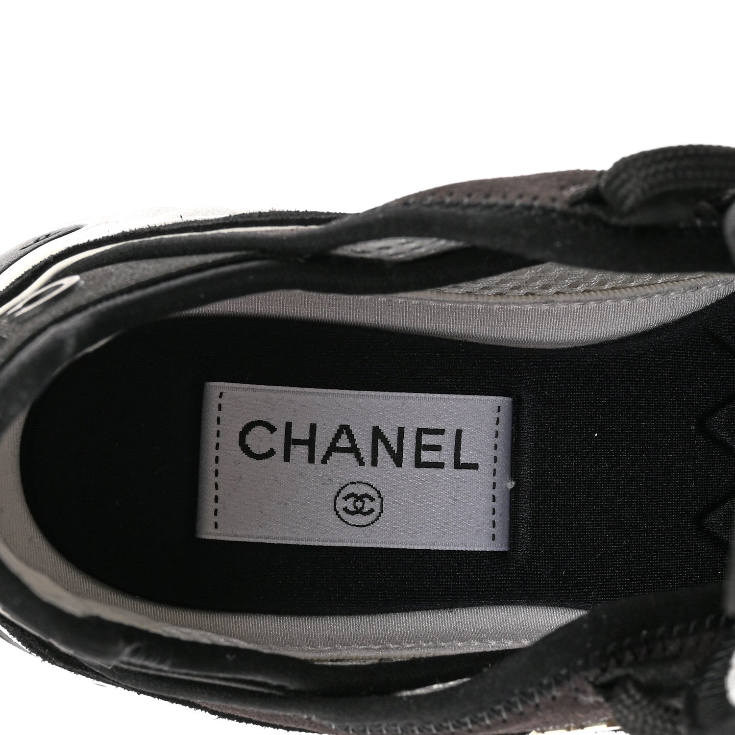 Chanel Velvet Calfskin Mixed Fibers CC Sneakers 37 Black 7 of 13