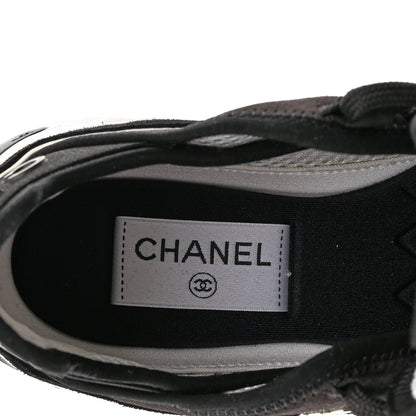 Chanel Velvet Calfskin Mixed Fibers CC Sneakers 37 Black 7 of 13