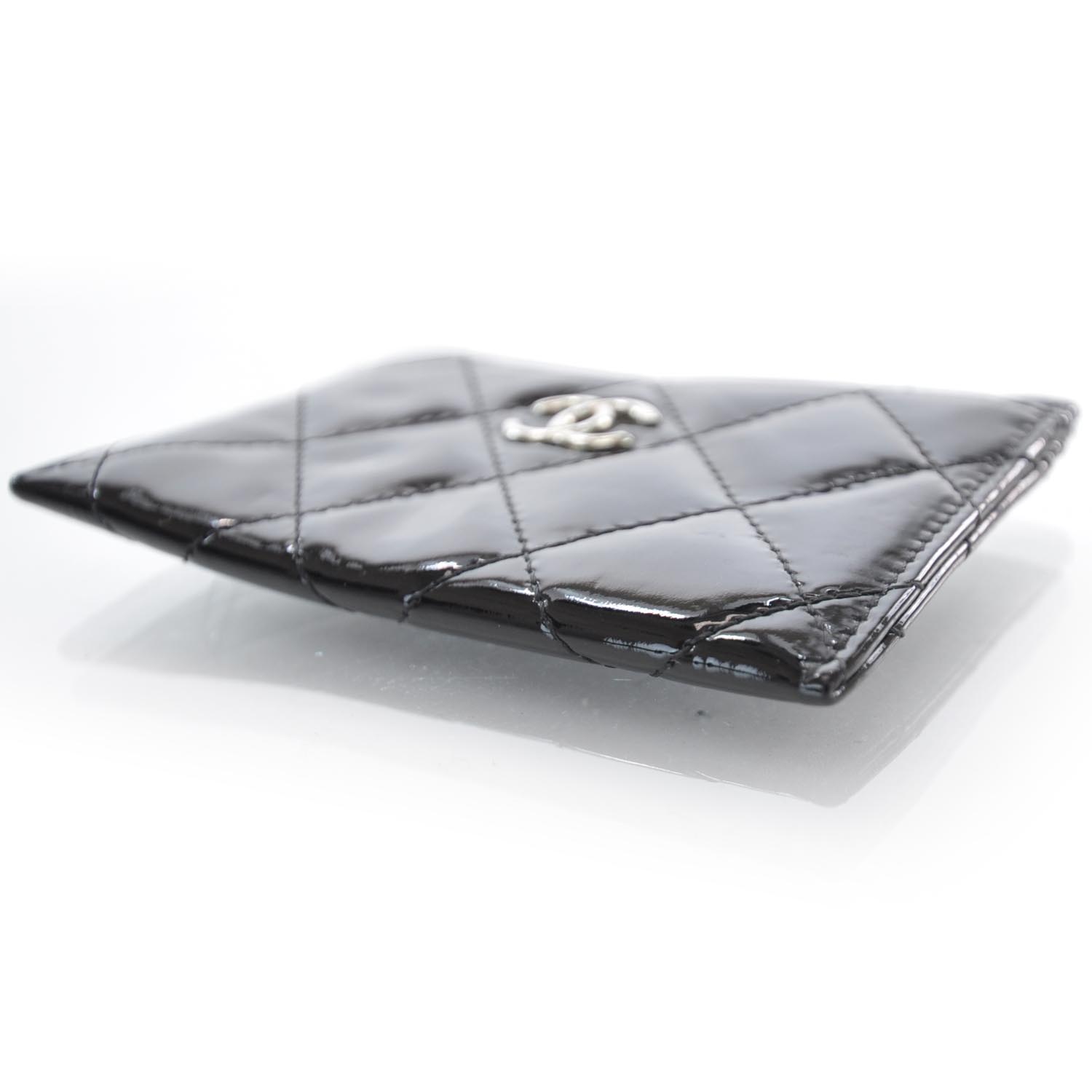 Chanel Patent Quilted Card Holder Black 4 of 8