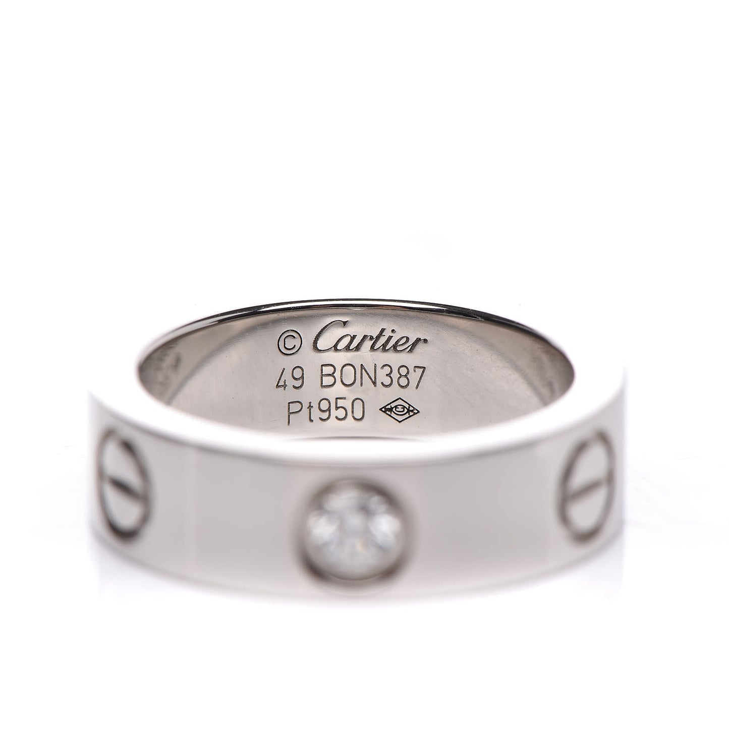 Platinum Diamond 5.5mm LOVE Ring 49 4.75