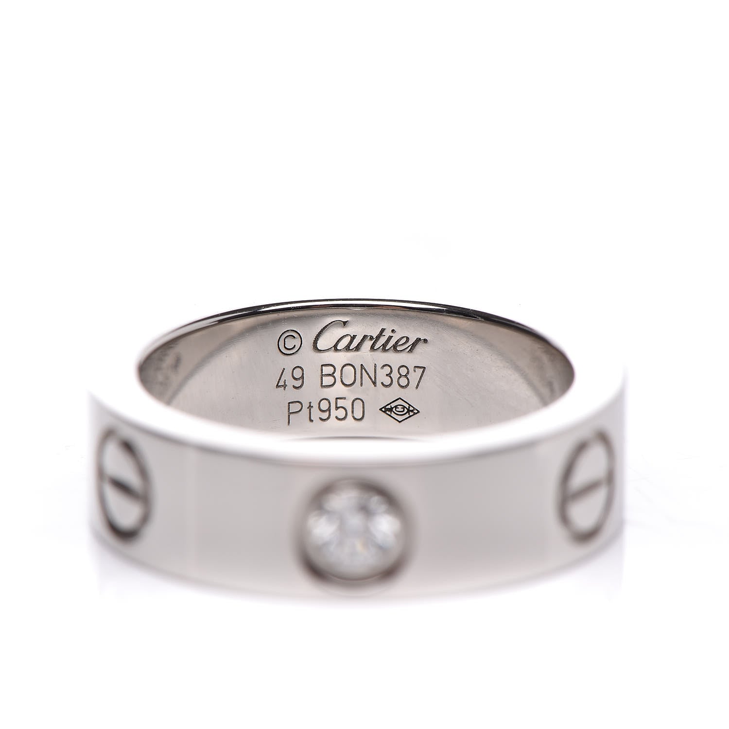 Cartier Platinum Diamond 5.5mm LOVE Ring 49 4.75 4 of 5