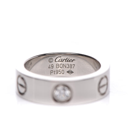 Cartier Platinum Diamond 5.5mm LOVE Ring 49 4.75 4 of 5