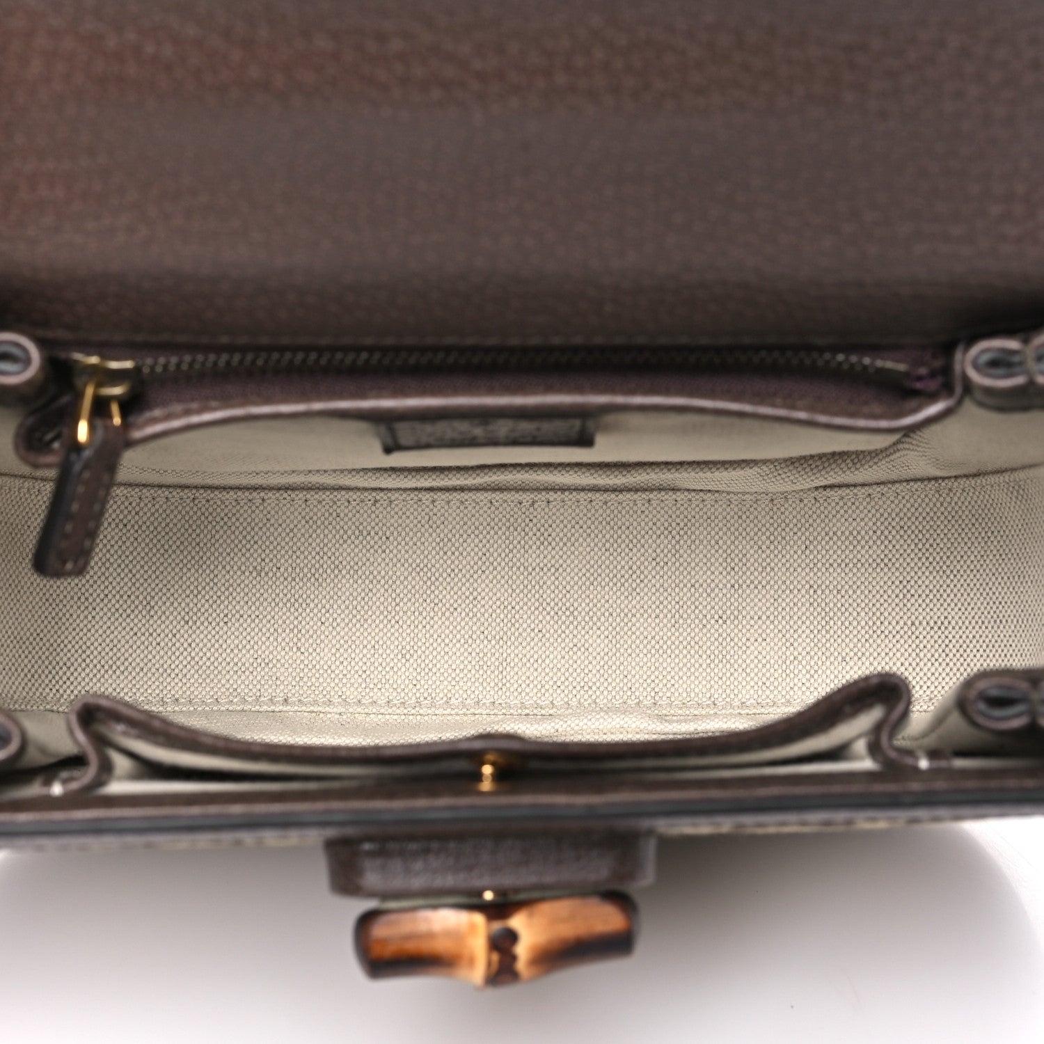 Gucci Monogram Jumbo GG Textured Dollar Calfskin Web Small Bamboo 1947 Top Handle Bag Camel Ebony New Acero 5 of 10