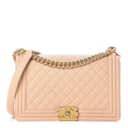 Chanel Caviar Quilted New Medium Boy Flap Beige Clair 1 of 11