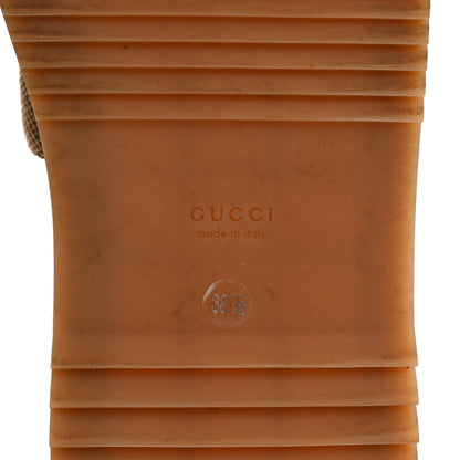 Gucci Monogram Maxi GG Angelina Platform 55mm Slide Sandals 38.5 Camel Ebony 8 of 10