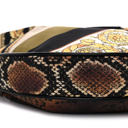 Versace Nylon Calfskin Barocco Mosaic Python Print Hobo Bag Multicolor 9 of 12
