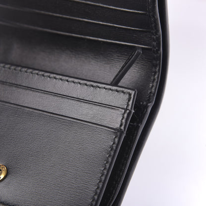 Gucci Calfskin Web Trapuntata GG Marmont Card Case Wallet Black 8 of 11