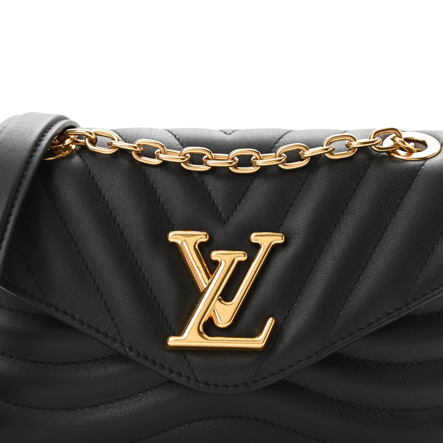 Louis Vuitton Calfskin LV New Wave Chain Bag Black 7 of 10