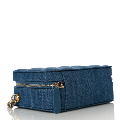 Chanel Denim Quilted CC Pearl Crush Camera Case Blue 5 of 12