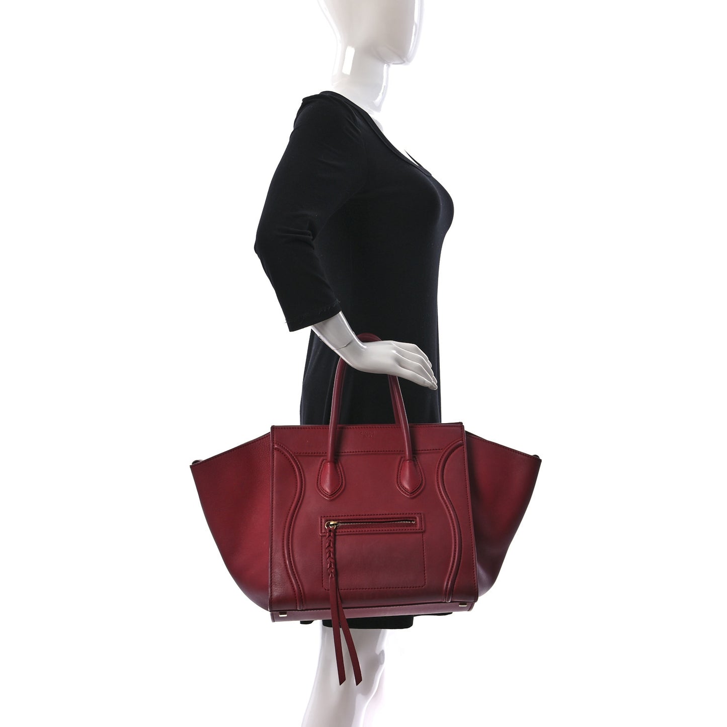 Baby Grained Calfskin Medium Phantom Luggage Carmin