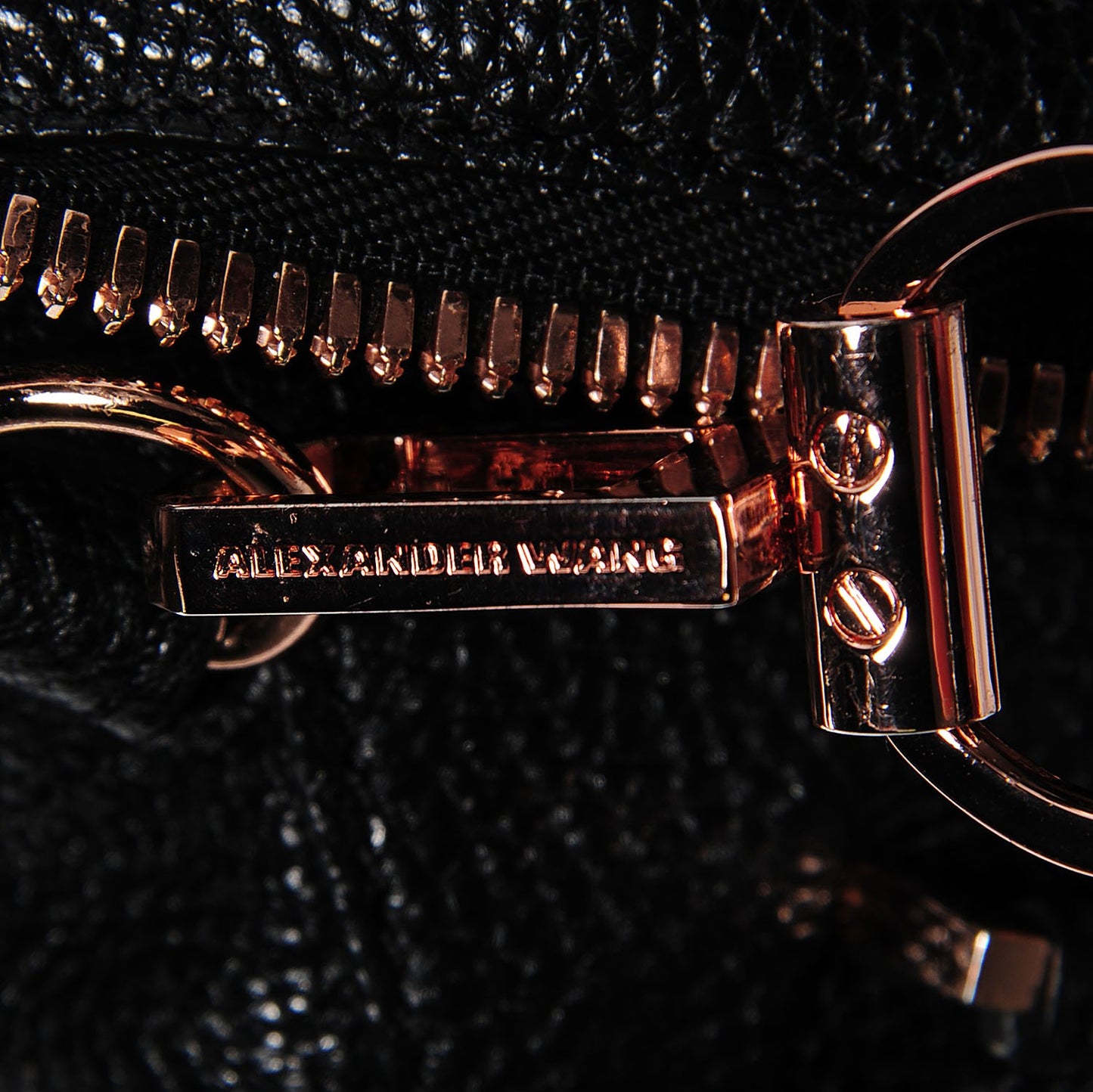 Pebbled Calfskin Large Emile Black Rose Gold Hardware