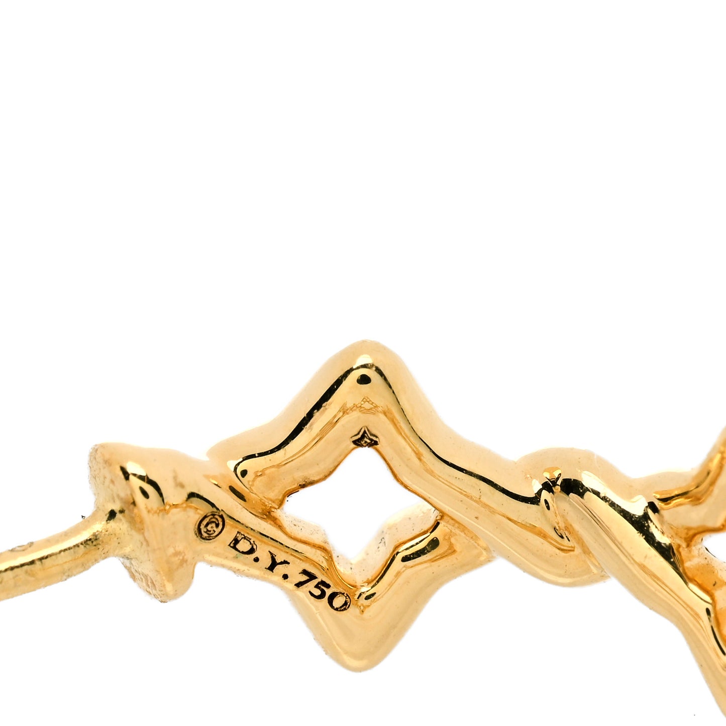 18K Yellow Gold Pave Diamond Small Venetian Quatrefoil Hoop Earrings