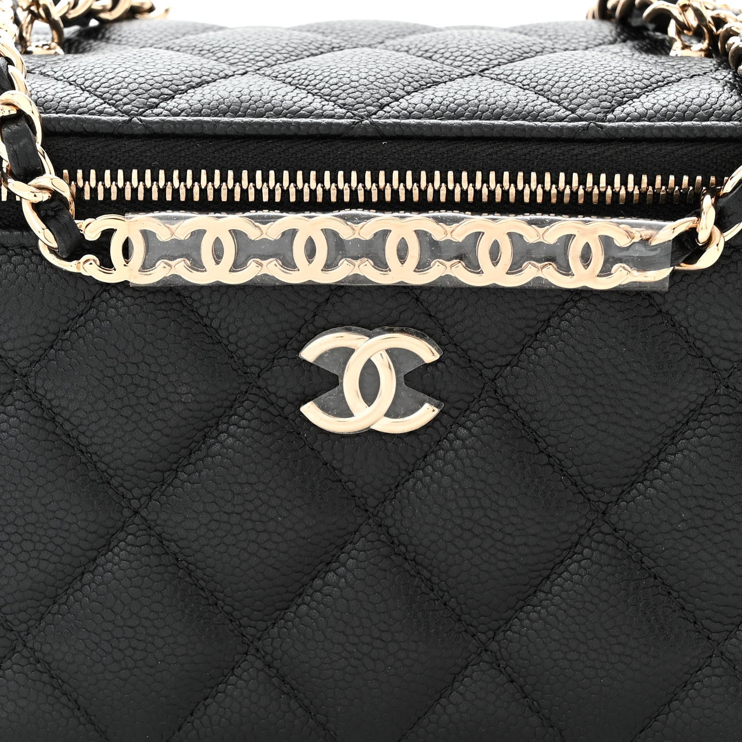 Chanel Caviar Quilted Small Tiny CC Vanity Case With Chain Black 8 of 12