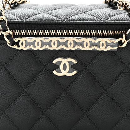 Chanel Caviar Quilted Small Tiny CC Vanity Case With Chain Black 8 of 12