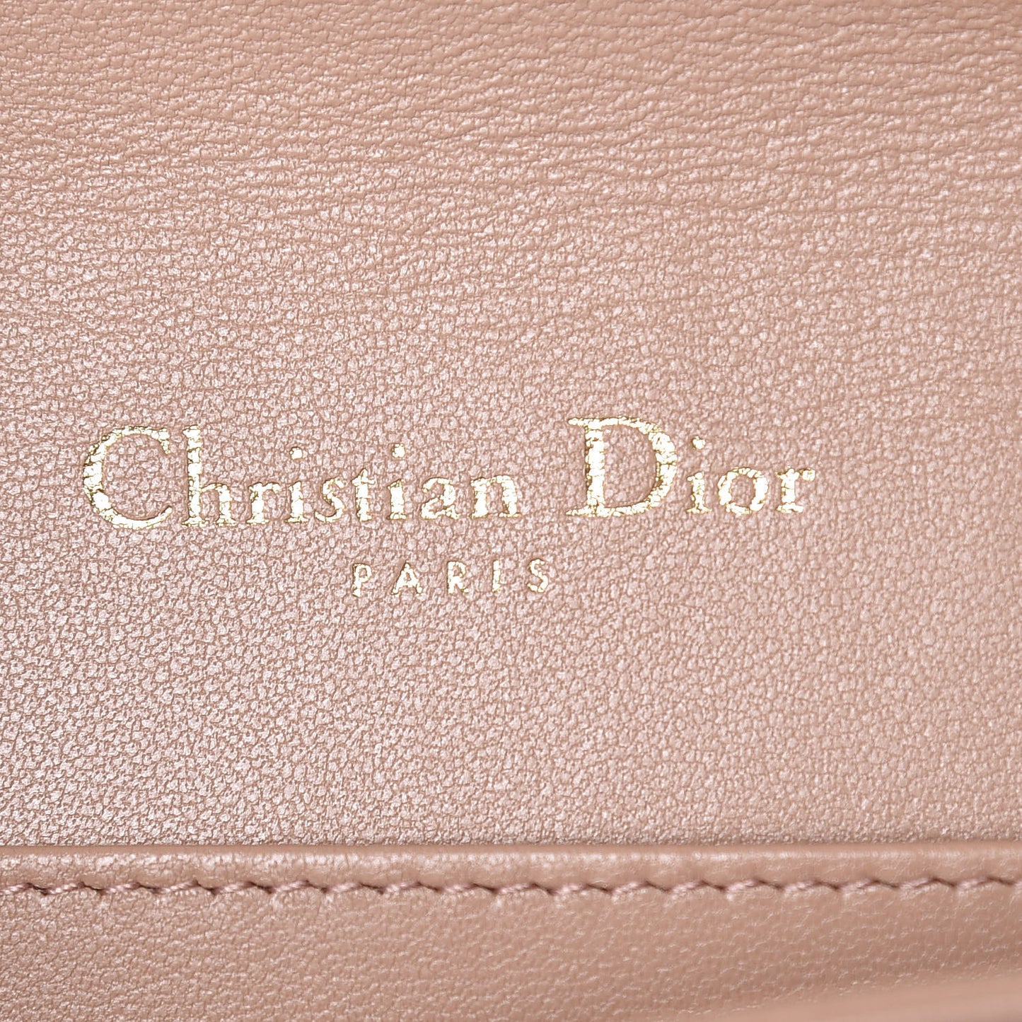 Lambskin Cannage Lady Dior Pouch Beige