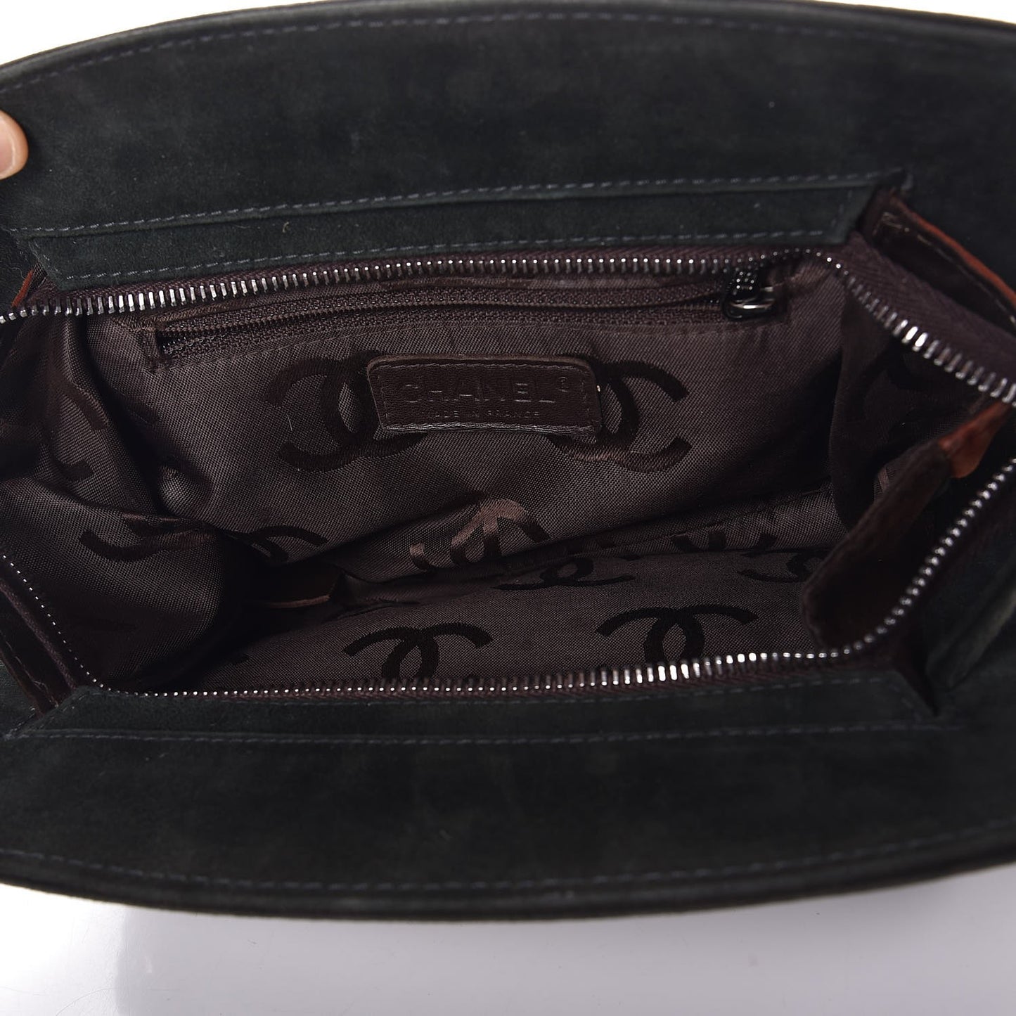 Suede Quilted Shoulder Bag Green Brown Orange