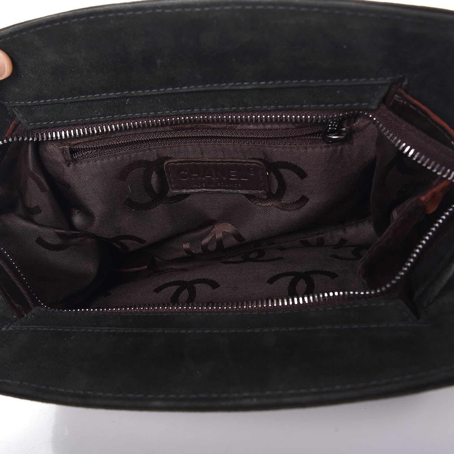 Chanel Suede Quilted Shoulder Bag Green Brown Orange 5 of 7