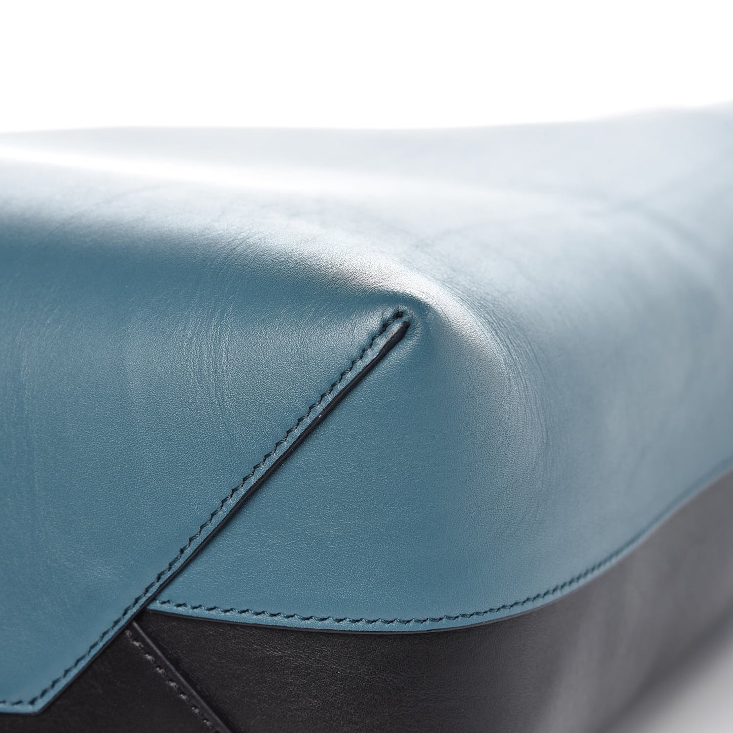 Shiny Smooth Calfskin Small Twisted Cabas Ocean Black