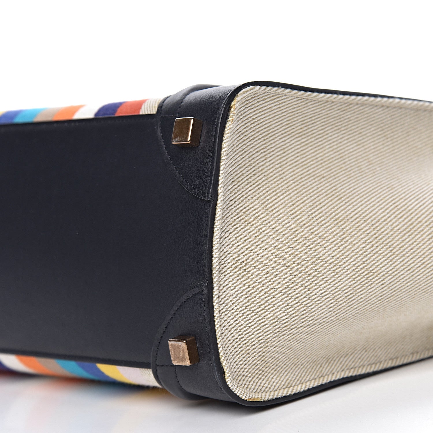 Celine Smooth Calfskin Striped Canvas Micro Luggage Multicolor 14 of 16