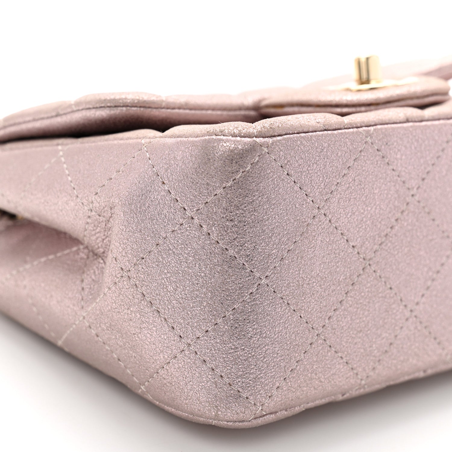 Chanel Metallic Lambskin Quilted Mini Square Flap Pink 9 of 12